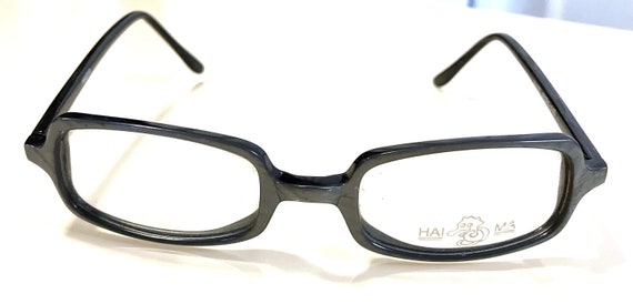 New Rectangular HAI MA Eyeglasses Metallic Gray F… - image 2