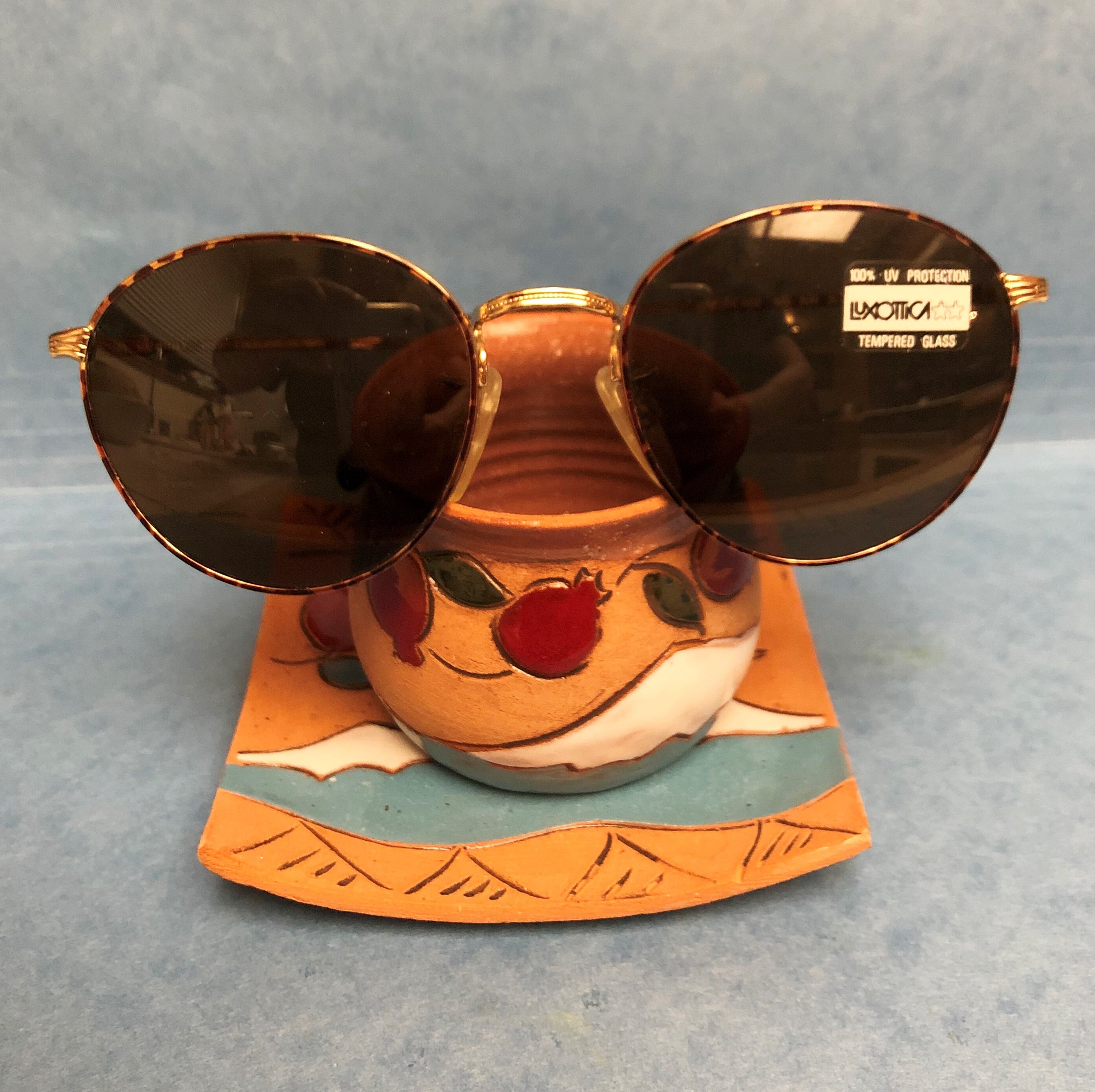 Luxottica Vintage Oversized Round Sunglasses Brown Gradient Made in Italy 130 luxottica sunglasses products for sale | eBay main image 2