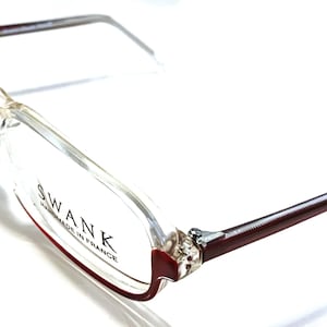 Nya unika Swank-glasögon i vinröda och klara gradientbågar i fusionsglas ~ Utgången modell ~ Fraktas GRATIS i USA ~ Rea vid rabatterad utförsäljning!
