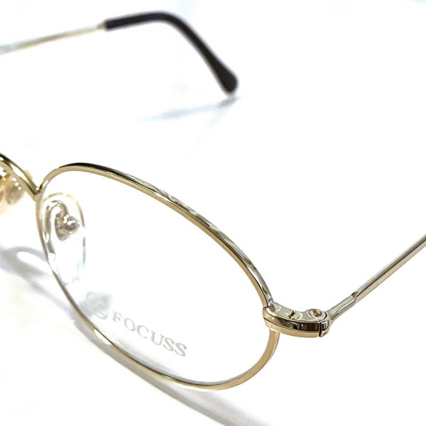 New Gold Focuss Eyeglasses Ovalish Frames Dark Brown Temples ~ Discontinued Model ~ Ships FREE in USA ~ Discounted Closeout SALE!