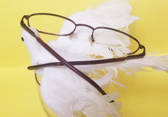 New Rose Metallic Eyeglasses Rectangle Frames Dar… - image 4