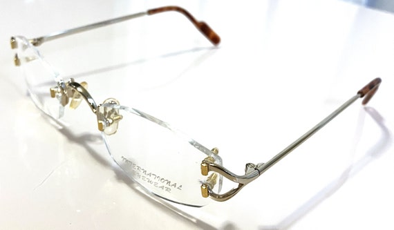 New Gold Rimless International Eyewear W/ Amber S… - image 2