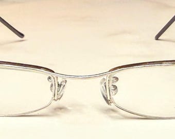 Nieuwe vintage eyeArt-brillen zilveren model Tasha Stopgezet Italiaans frame met halve rand