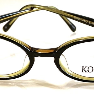 New Black Konishi Japan Eyeglasses Clear (Beige) Inside ~ Made in Japan ~ Discontinued Frames ~ Ships FREE in the USA ~ Discounted Closeout!