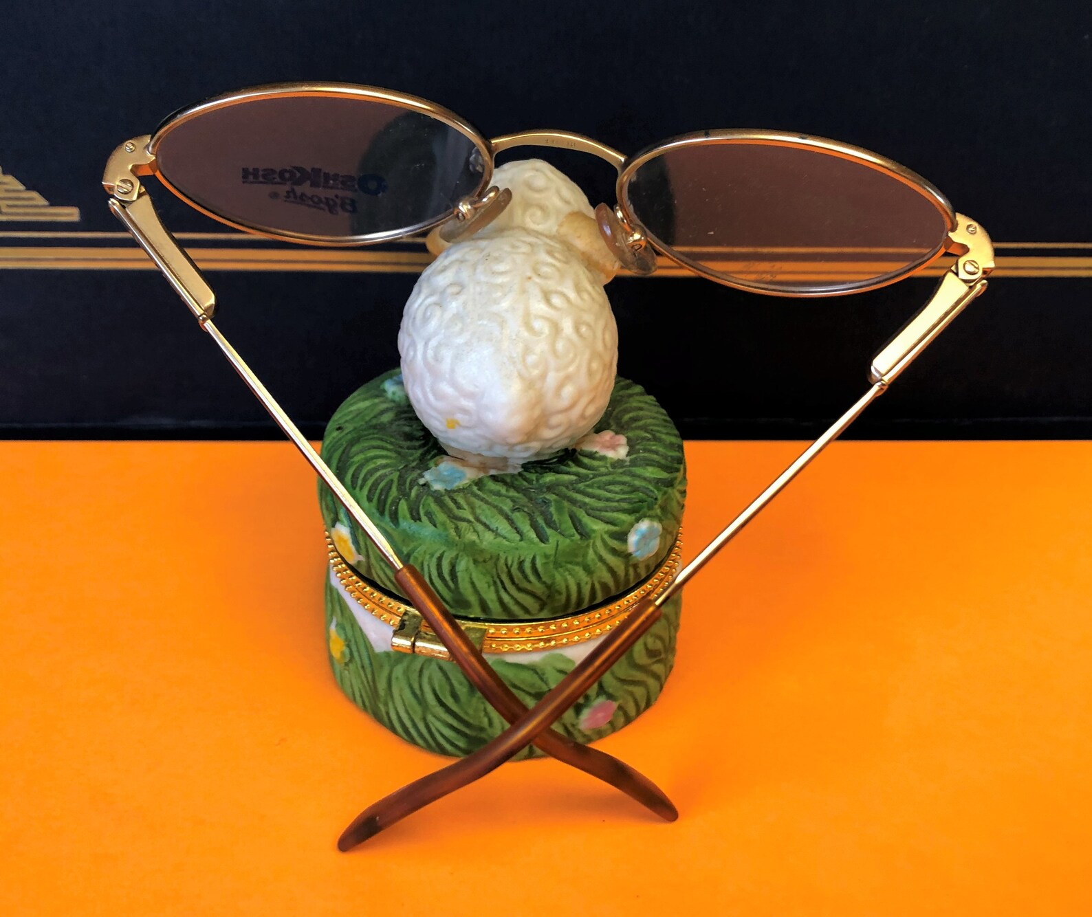 New Small Kids OSH KOSH Eyeglasses Gold Frame W/ Amber/black Fusion Rim ...