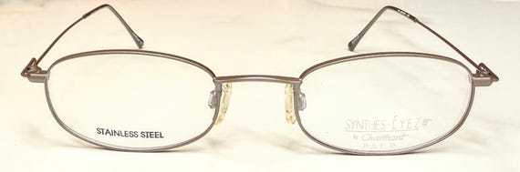 New Old Stock Vintage Synthes-Eyez by Charmant Eyeglasses Gunmetal Discontinued Lightweight Frames