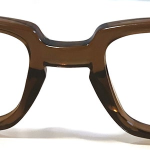 New Coffee See-Thru Eyeglasses Square Frames Steel Accents; No Demo Lenses; Discontinued ;Ships FREE in the USA!; Discounted Closeout SALE!