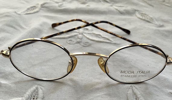 Nuevos anteojos MODA ITALIA en oro brillante de 18 kGP montura de