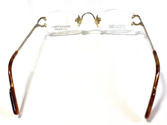 New Gold Rimless International Eyewear W/ Amber S… - image 3