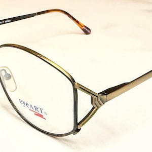 New Old Stock Vintage EyeArt Brillen Mona Antique Gold w / Tortoise Rim eingestellt Großes Gestell