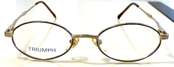 New Gold Triumph Eyeglasses Amber Rim and Matchin… - image 4