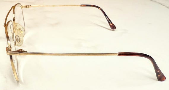 New Old Stock Vintage Flexon AutoFlex Eyeglasses by Marchon Havanna Gold Discontinued Aviator Frames View 3