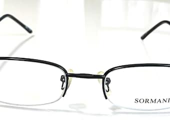 New Black Sormani Eyeglasses Rimless Frames ~ Discontinued Model ~ Closeout SALE ~ Ships FREE in USA!