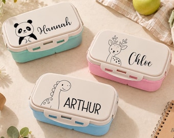 Custom Cute Animal Lunch Box, Kids Bento and Snack Box, Food Container, Boy Girl Birthday Gift, Back To School Gift, Children Christmas Gift