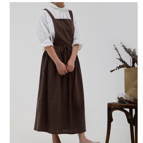 Natural Washed Cotton Slub Smock With Pockets Adjustable Etsy