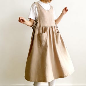 女性用ヴィンテージエプロンドレス - 和風、女性用クッキングベーキングガーデニングコットンエプロン