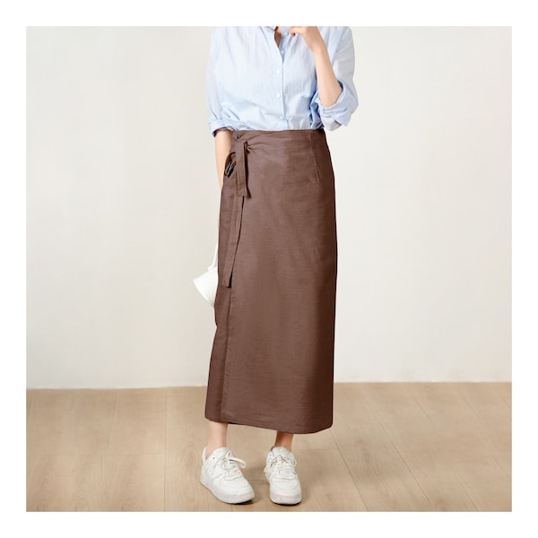 Linen Wrap Skirt - Etsy
