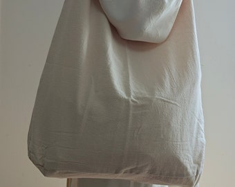 Custom logo Beige tote bag, linen tote bag, market bag, linen bag, adjustable bag travel bag，beach bag