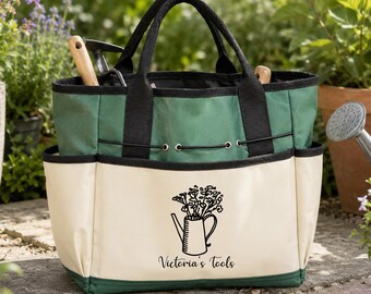 Personalized Garden Tool Tote Bag, Custom Gardener Gift, Oxford Cloth Storage Bag