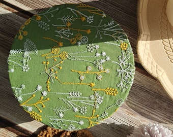 Reusable Bowl Covers Bread Proofing Cover Bread Baking Supplies, Washable Zero Waste Swap, Christmas Gift housewarming embroidery dandelion