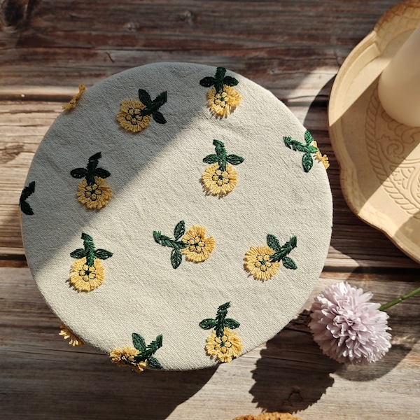 Custom Reusable Bowl Covers Bread Proofing Cover Bread Baking Supplies,  Zero Waste Swap, Christmas Gift housewarming Embroidery daisies