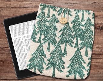 Housse pour Kindle brodée arbre, housse de livre rembourrée, pochette livre Kindle Paperwhite, couverture Kindle Oasis, jolie pochette pour livre