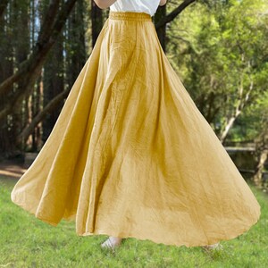 Custom Size Cotton Linen Skirt Soft and Flowing Linen Skirt Travel ...
