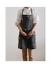 Distress Denim apron in Dark Gray cotton fabric distress, apron for adults, cotton fabric apron. adjustable neck strap Christmas gift 
