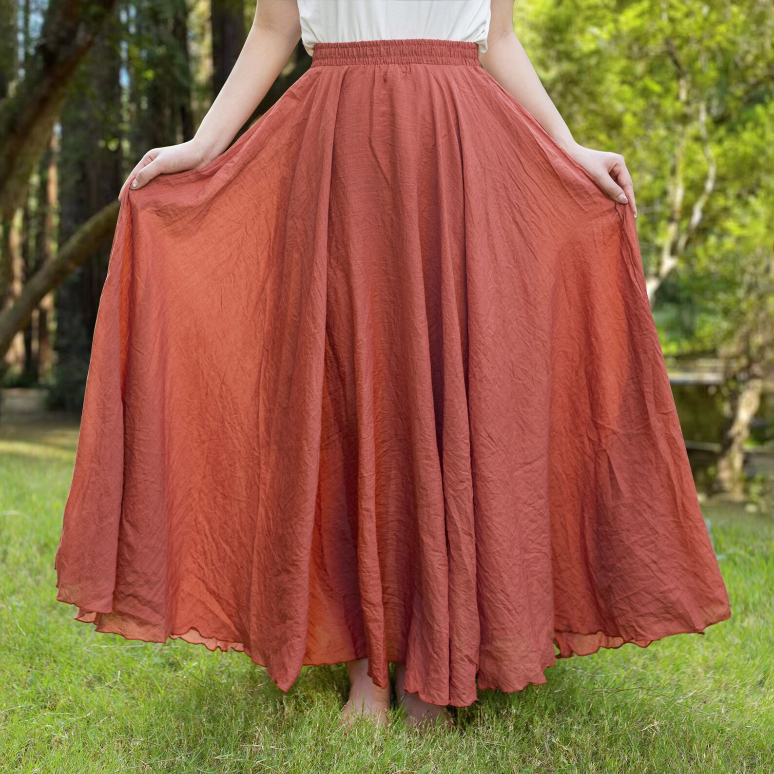 Cotton Linen Skirt Soft and Flowing Linen Skirt Travel Skirt Etsy