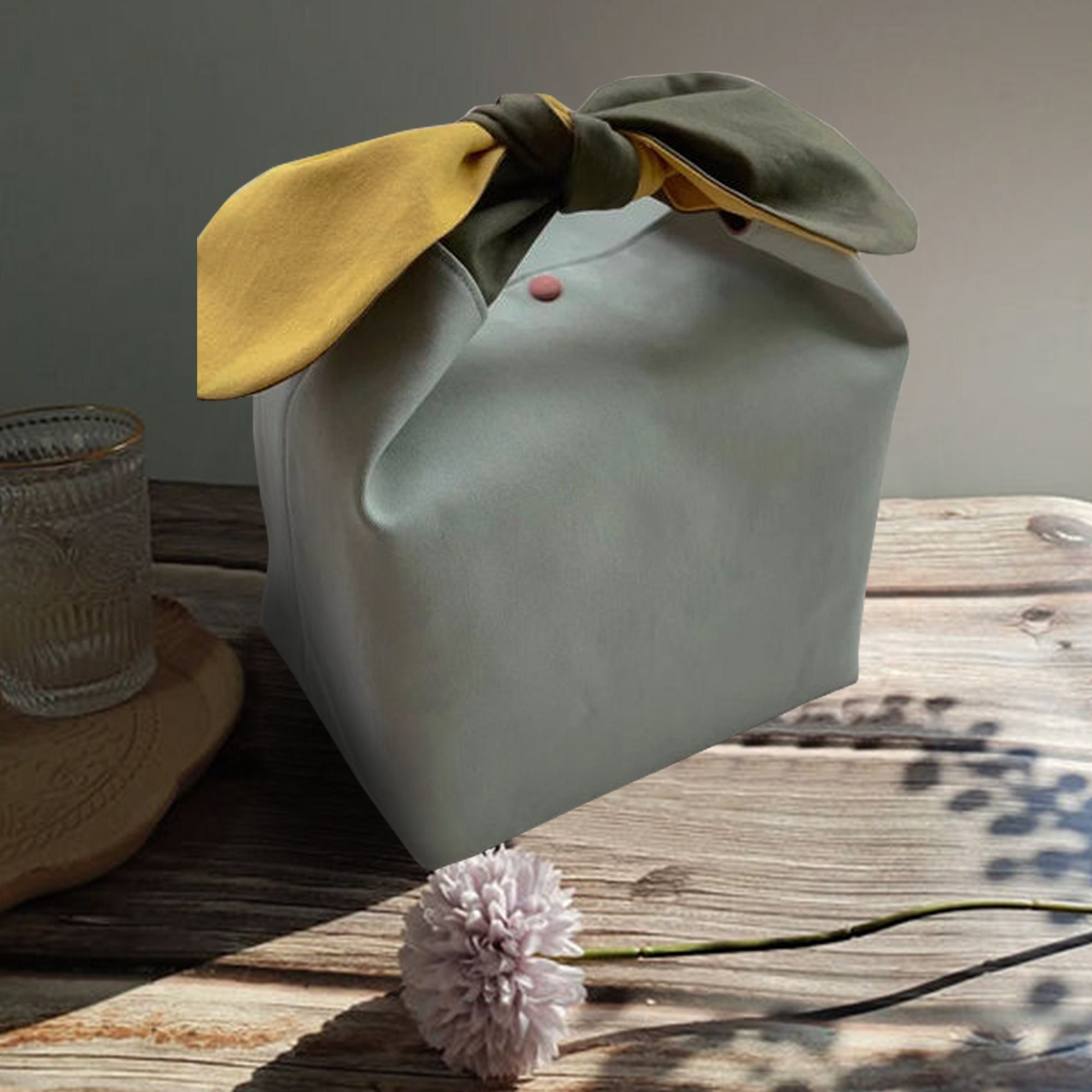 Green Lunch Bag Zero Waste Cotton Lunch Bag Bento Bag Cute Etsy