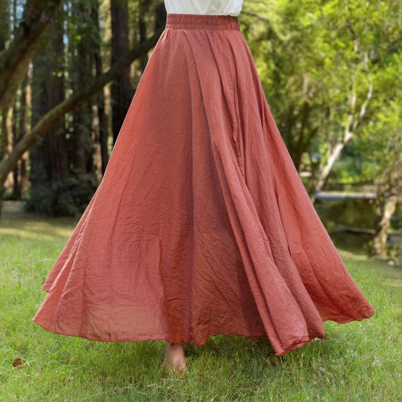 Cotton Linen Skirt Soft and Flowing Linen Skirt Travel Skirt Etsy