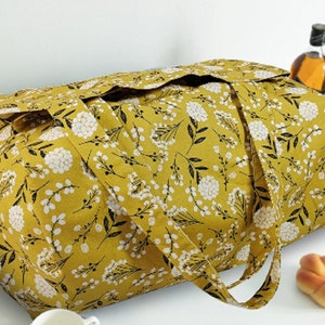 Gelbe Pusteblumen Tasche / 100% Baumwolle / große Einkaufstasche / Reisetasche / Weekender-Tasche / oversized Tasche / große Einkaufstasche