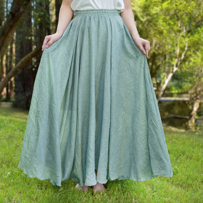 Cotton Linen Skirt Soft and Flowing Linen Skirt Travel Skirt Etsy