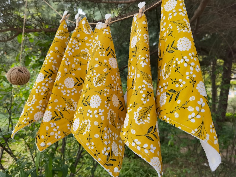Paperless Towels roll, Zero Waste, Paperless Towels, Kitchen Clothes, Dish Towels ,Pre-Rolled Reusable paper towels, Yellow dandelion
