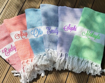 Personalized Beach Towel Gift, Bachelorette Party Favor, Bridesmaid Gifts, Wedding Gift, Personalized Gift for Her, Birthday Party, Vacation