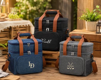 Personalized Embroidered Beer Cooler Bag, Golf Cooler Bag, Groomsmen, Best Man Gifts, Bachelor Party Gift, Outdoor Picnic Bag, Gift for Him