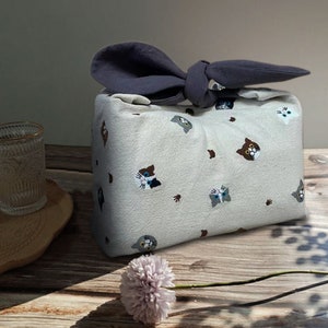 Benutzerdefinierte Name Cute Cat Isoliertasche Bento-Tasche, Zero Waste, umweltfreundliches Lunchbox-Tuch Schulgeschenk für Frauen