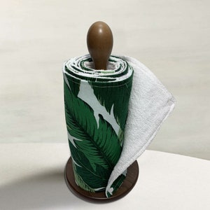 Toalhas de cozinha sem papel com encaixes, desperdício zero, multiuso, roupas de cozinha, panos de prato, rolo de toalhas de papel reutilizáveis, folhas verdes