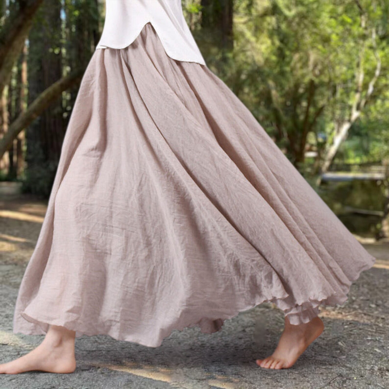 Cotton Linen Skirt Soft and Flowing Linen Skirt Travel Skirt - Etsy