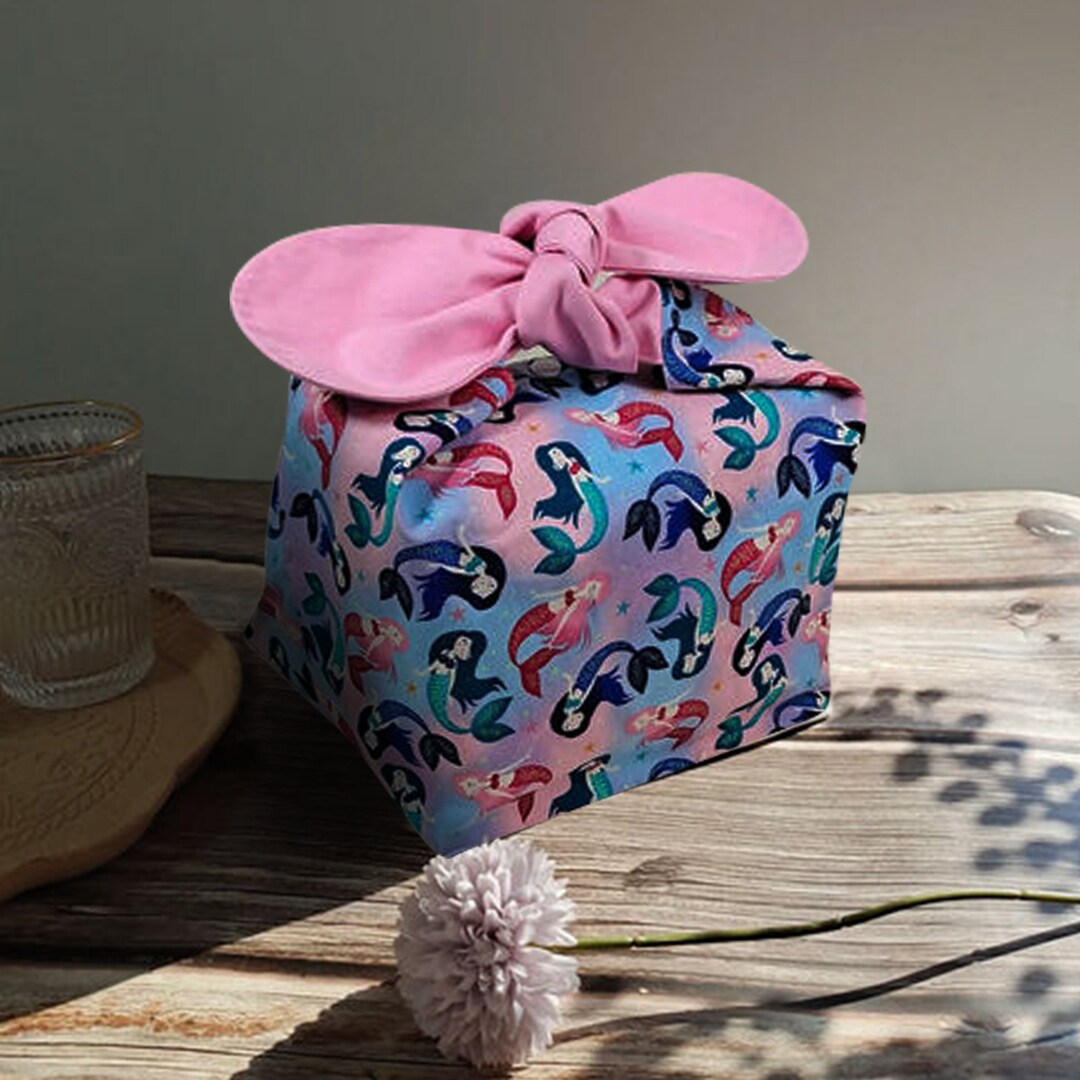Mermaid Lunch Bag Zero Waste Cotton Lunch Bag Bento Bag Cute Style
