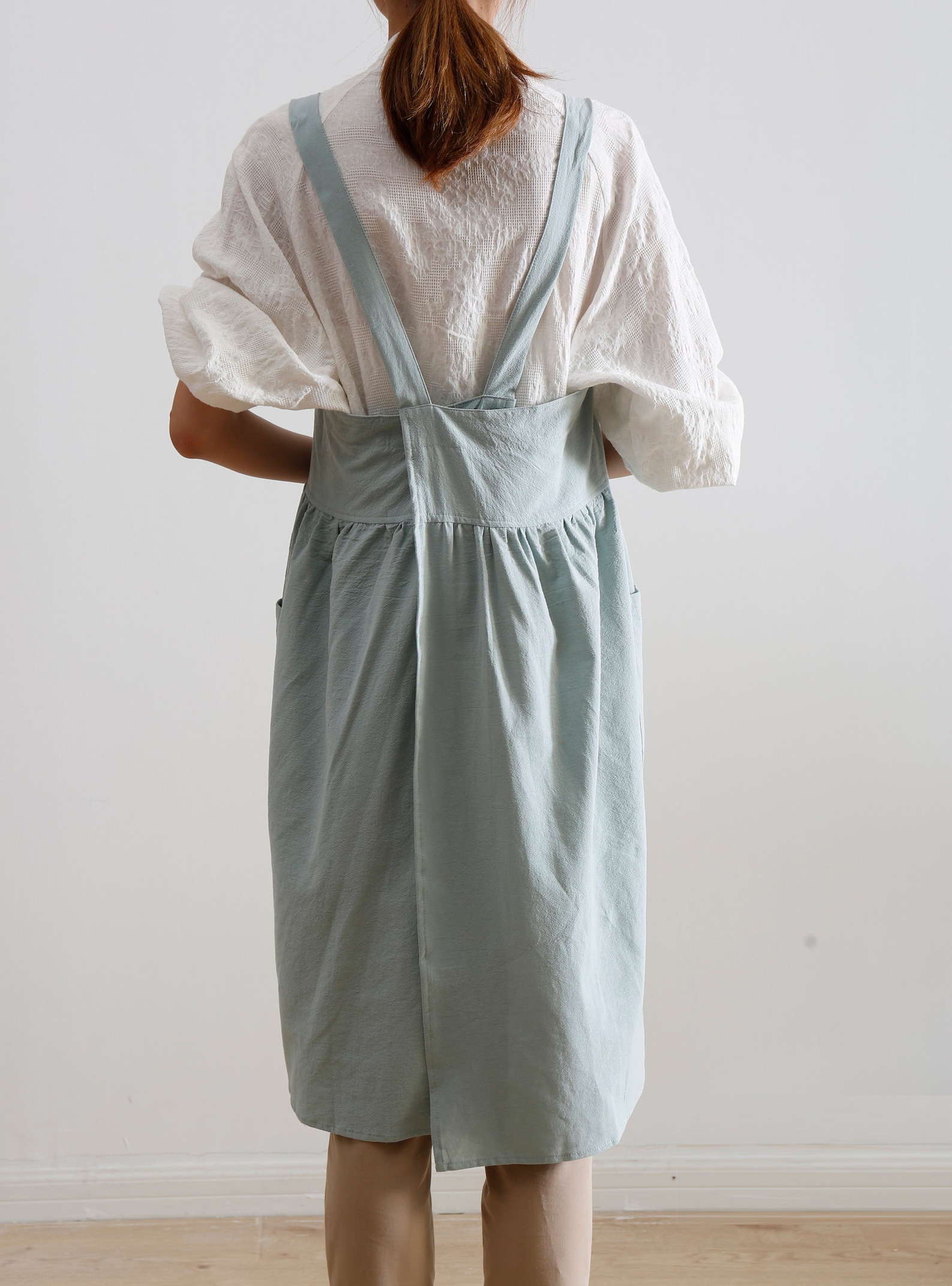 Light Green Apron Dress Linen & Cotton Full Body Apron for Etsy Australia