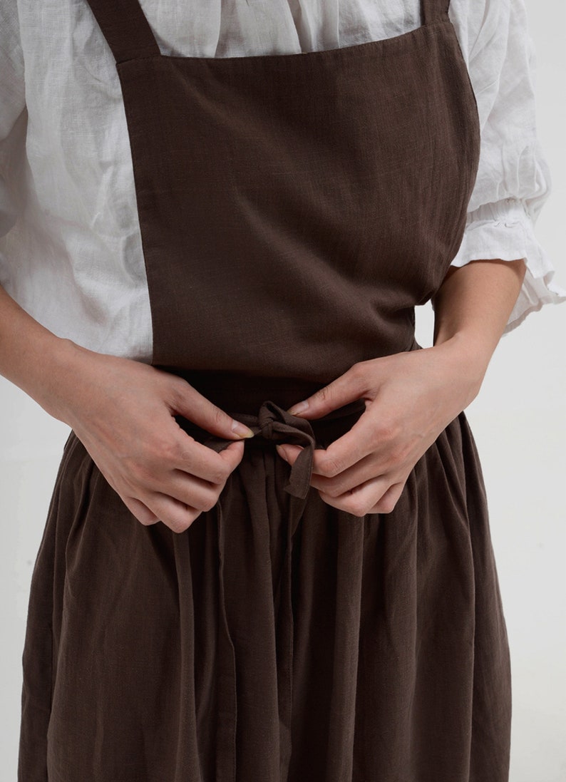 Natural Washed Cotton Slub Smock With Pockets Adjustable Etsy