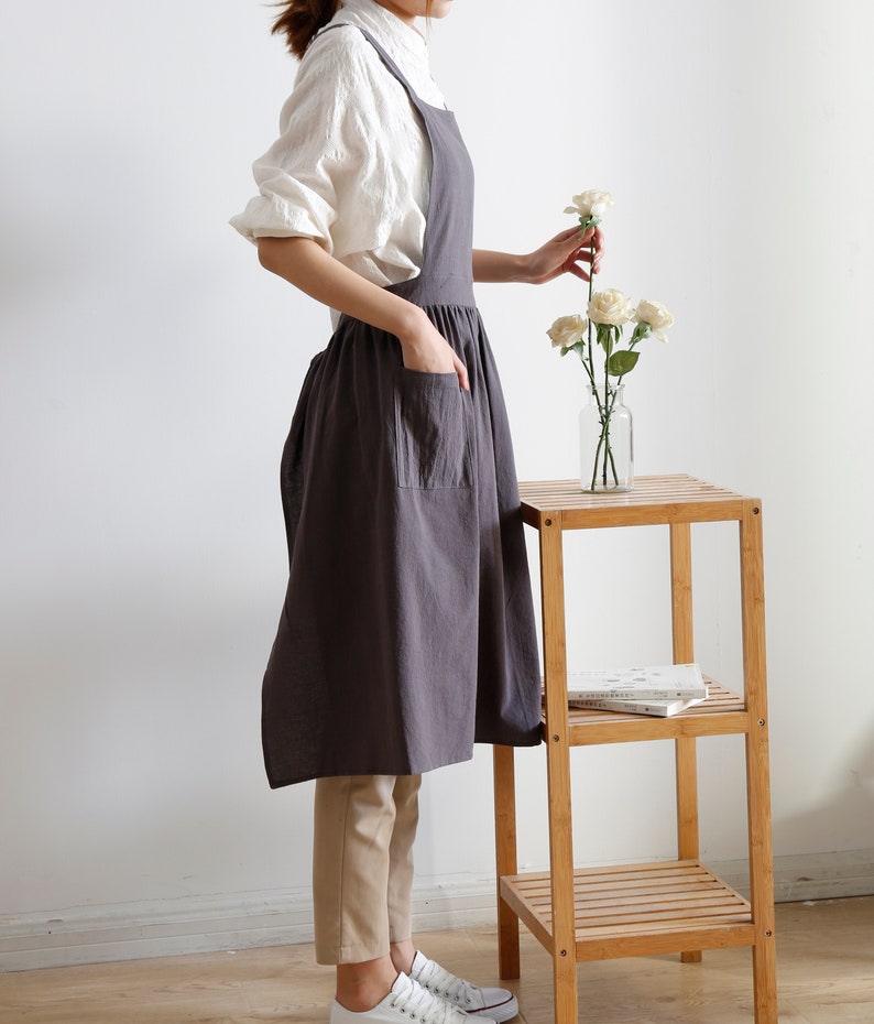 Pinafore Apron Apron for Women Charcoal Gray Color Apron - Etsy Pinafore Apron Apron for Women Charcoal Gray Color Apron - Etsy