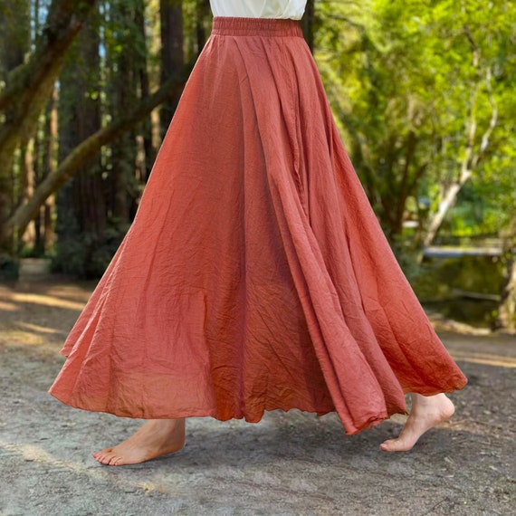Cotton Linen Skirt Soft and Flowing Linen Skirt Travel Skirt Etsy