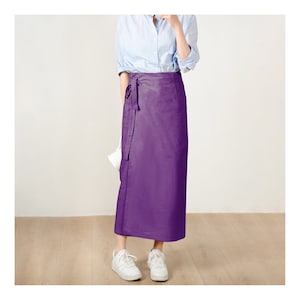 Custom Size Cotton linen wrap skirt, wrap around skirt,high waisted skirt,Custom Size, wrap midi skirt,Full length skirt, Dark purple