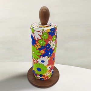 Toalhas de cozinha sem papel, toalhas de prato com desperdício zero, rolo de toalhas de papel reutilizáveis com encaixes Roupas de cozinha, ecológicas, flores coloridas
