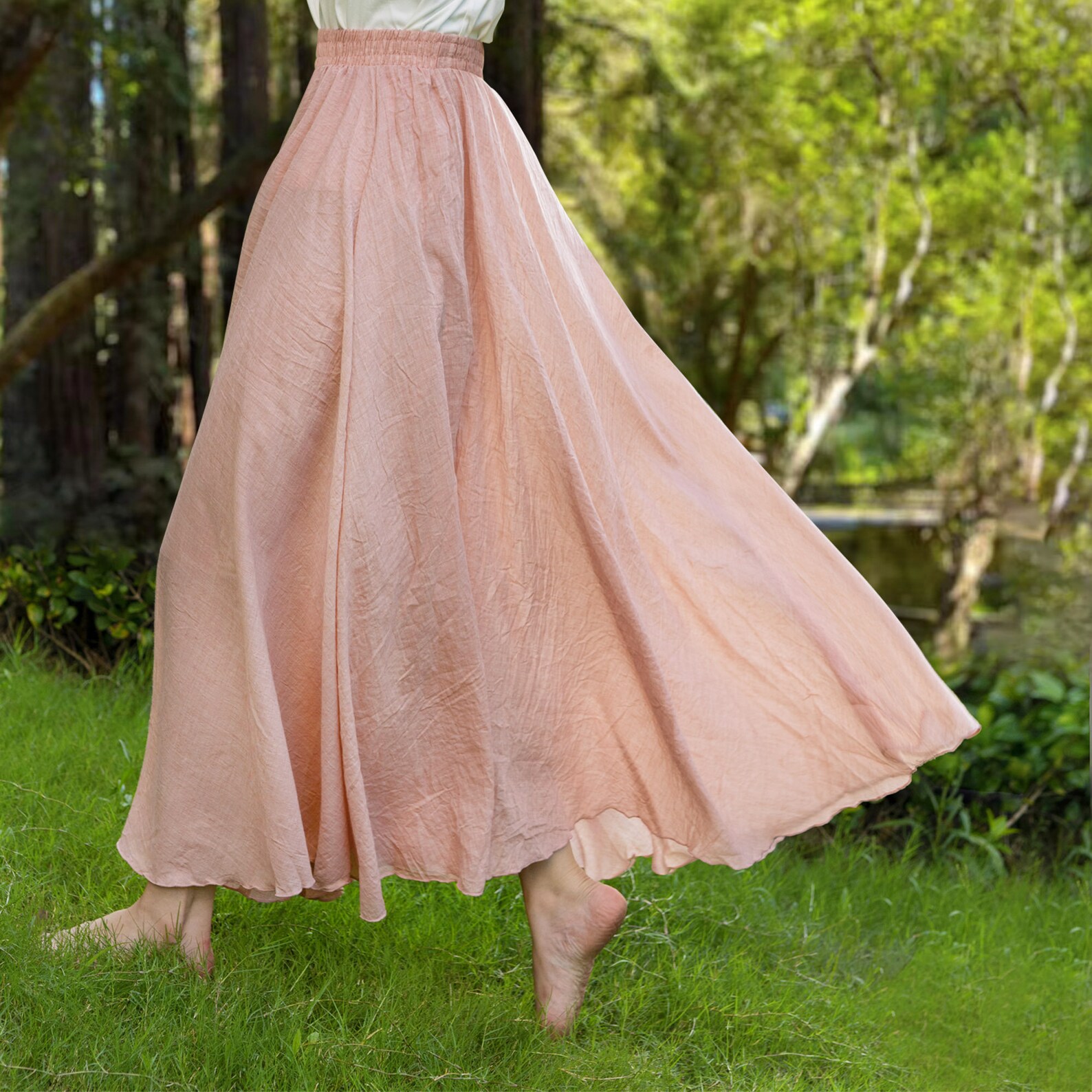 Cotton Linen Skirt Soft and Flowing Linen Skirt Travel Skirt Etsy