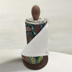 Toalhas sem papel reutilizáveis com encaixes, desperdício zero, rolo de toalhas de papel, roupas de cozinha, panos de prato, presente de Natal Bohemia