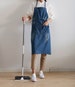 Blue denim apron, for men or women apron, tattered apron, apron with pockets, tie back halter style, one size apron, barista apron 