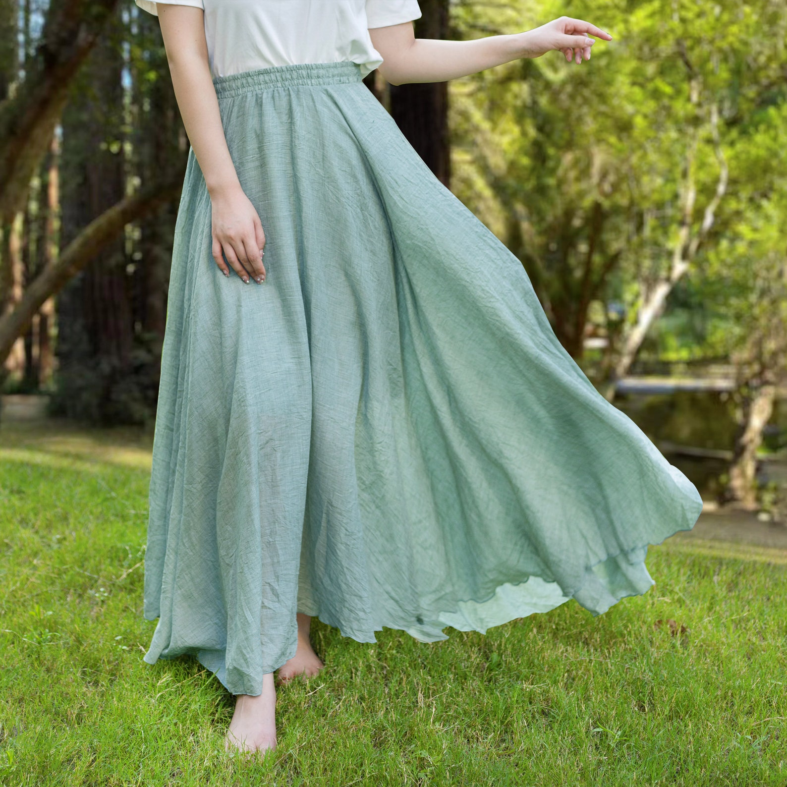 Cotton Linen Skirt Soft and Flowing Linen Skirt Travel Skirt Etsy